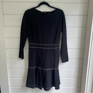 Ann Taylor NWT fit and flare long sleeve black dress